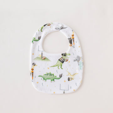 Saints Dino All-Stars Organic Cotton Bib (Pre-Order Arriving Fall 2025)