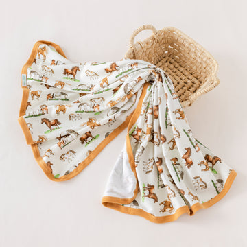Saddle Up Cotton Baby Blanket