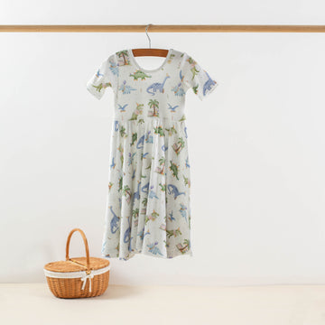 Dino-mite Birthday Organic Cotton Twirl Dress (Pre-Order Arriving Spring 2024)