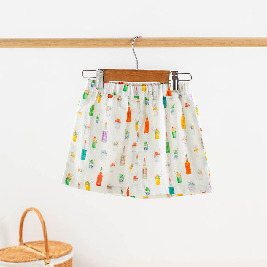 Sugar, Ice and Everything Nice Organic Muslin Shorts (Pre-Order Arriving Spring 2024)