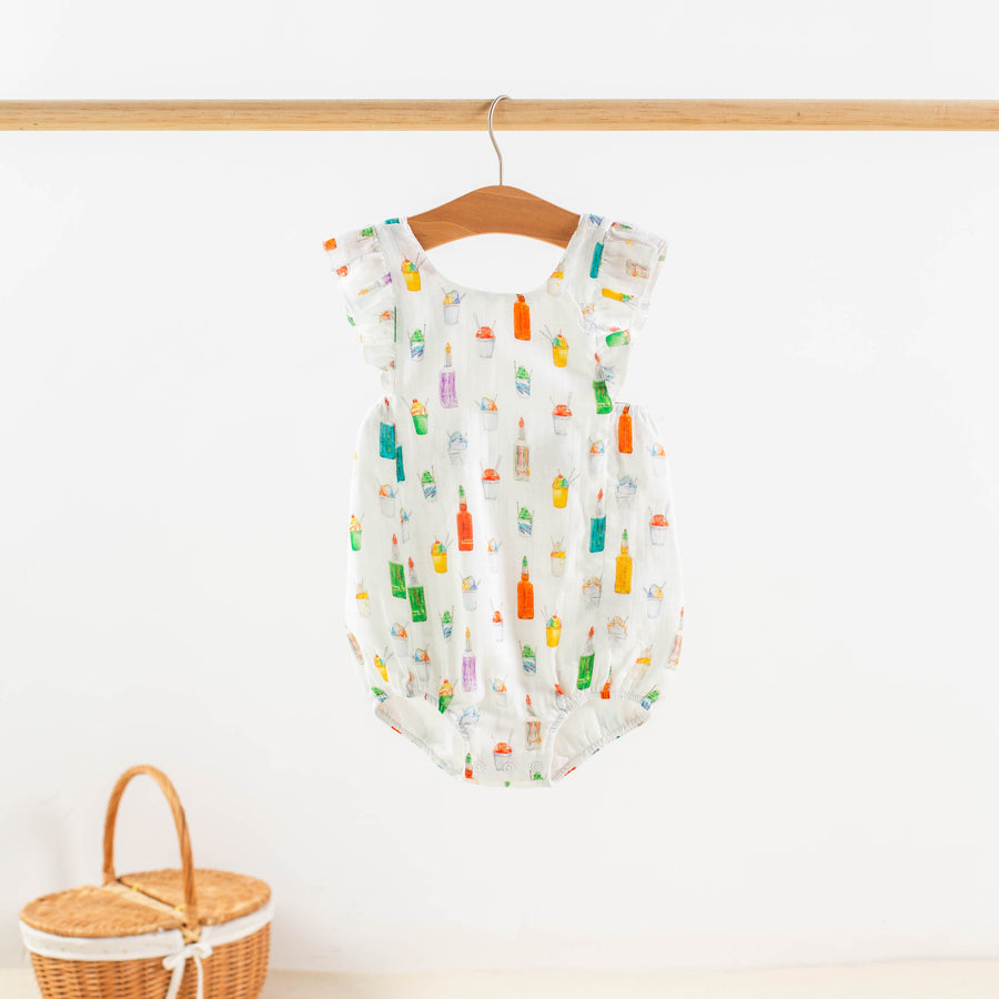 Sugar, ice and Everything Nice Organic Muslin Sunsuit (Pre-Order Arriving Spring 2024)