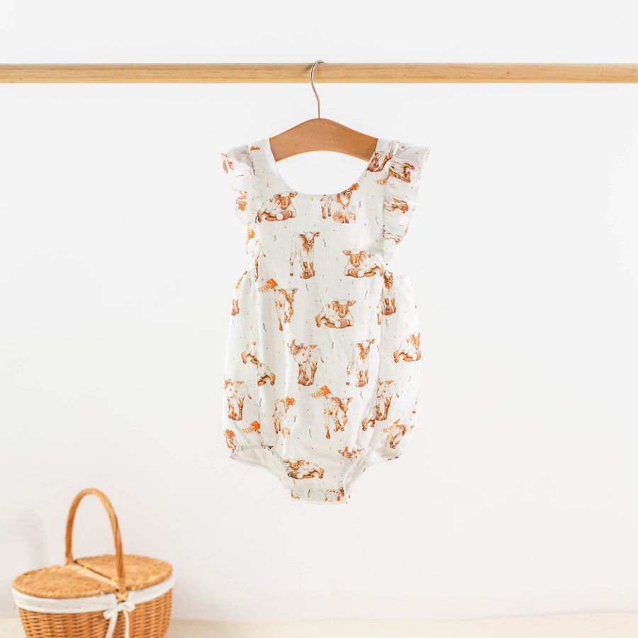 Most Valuable Calf: Texas Organic Muslin Sunsuit (Pre-Order Arriving Spring 2024)