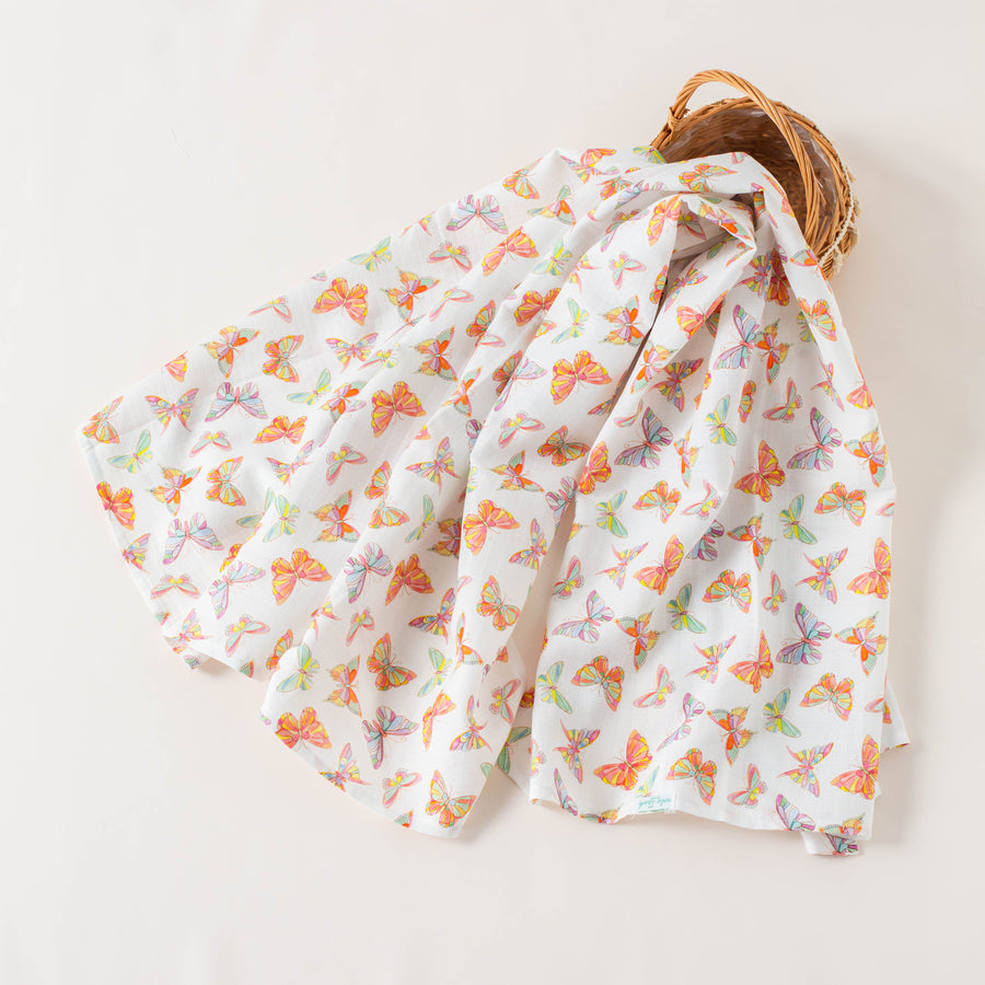 You Give Me Butterflies Organic Muslin Swaddle Blanket (Pre-Order Arriving Spring 2024)