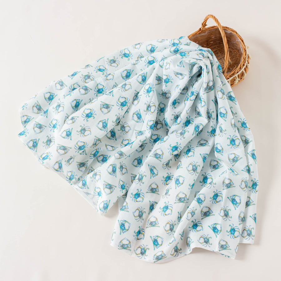 Catching Crabs Organic Muslin Swaddle Blanket (Pre-Order Arriving Spring 2024)