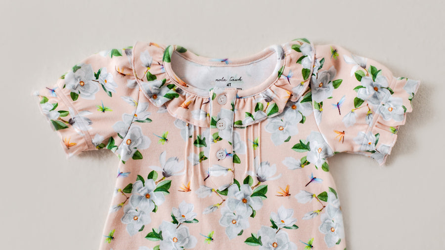 Pink Magnolias Organic Cotton Play Dress (Pre-Order Arriving Fall 2024)
