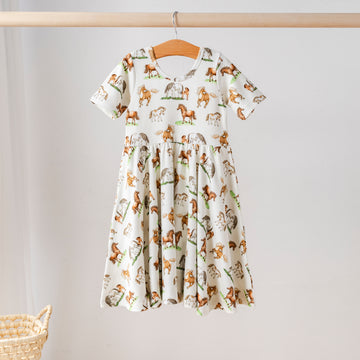 Saddle Up Organic Cotton Dress for Kids