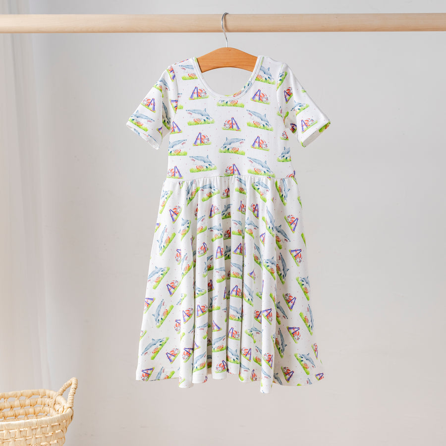 Mascot Mania in Ole Miss Organic Cotton Twirl Dress (Pre-Order Arriving Fall 2025)