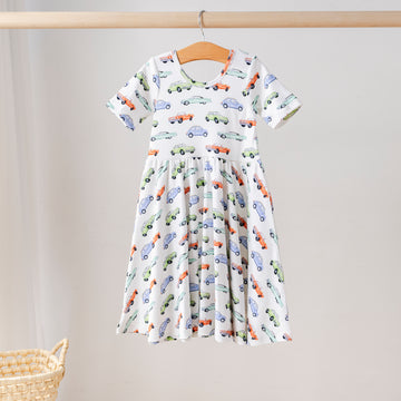 Vintage Road Trip Cotton Twirl Dress (Pre-Order Arriving Fall 2025)