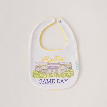LSU - My First Game Day Organic Cotton Bib (Pre-Order Arriving Fall 2025)