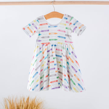 You Color My World Cotton Twirl Dress