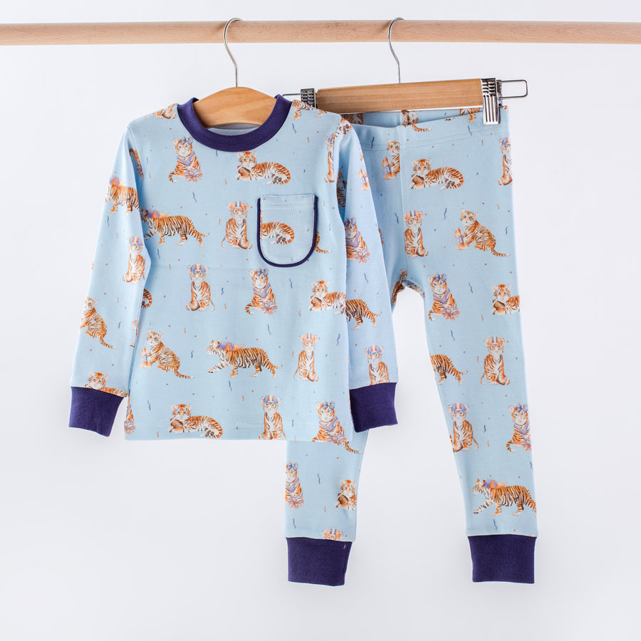 MVC: Alabama (AU Tigers) Organic Cotton Kids Pajamas (Blue)