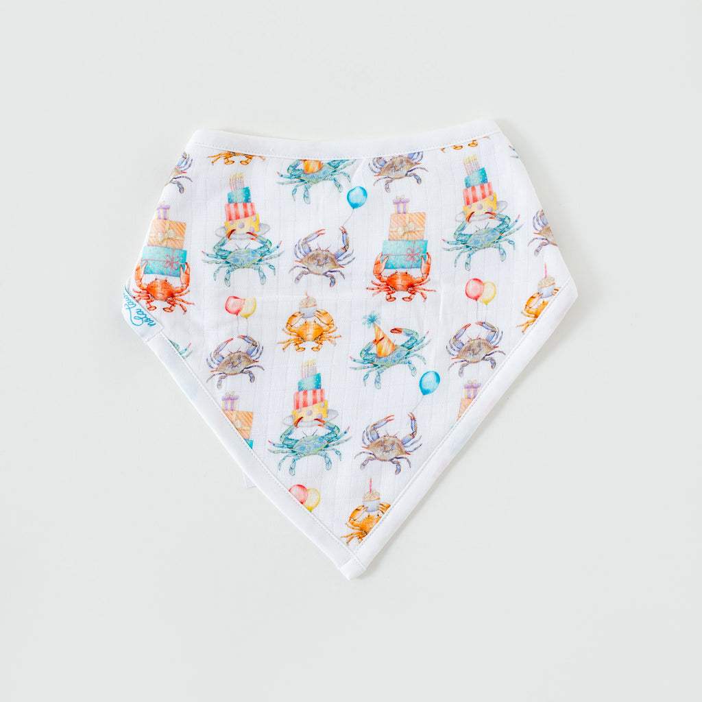 Crabby Birthday Organic Muslin Bib