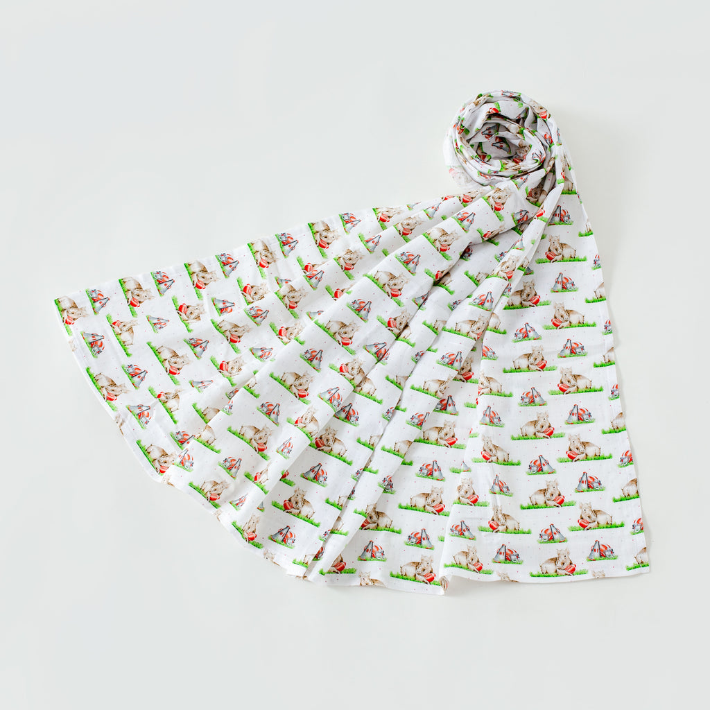 Mascot Mania in Arkansas Organic Muslin Blanket