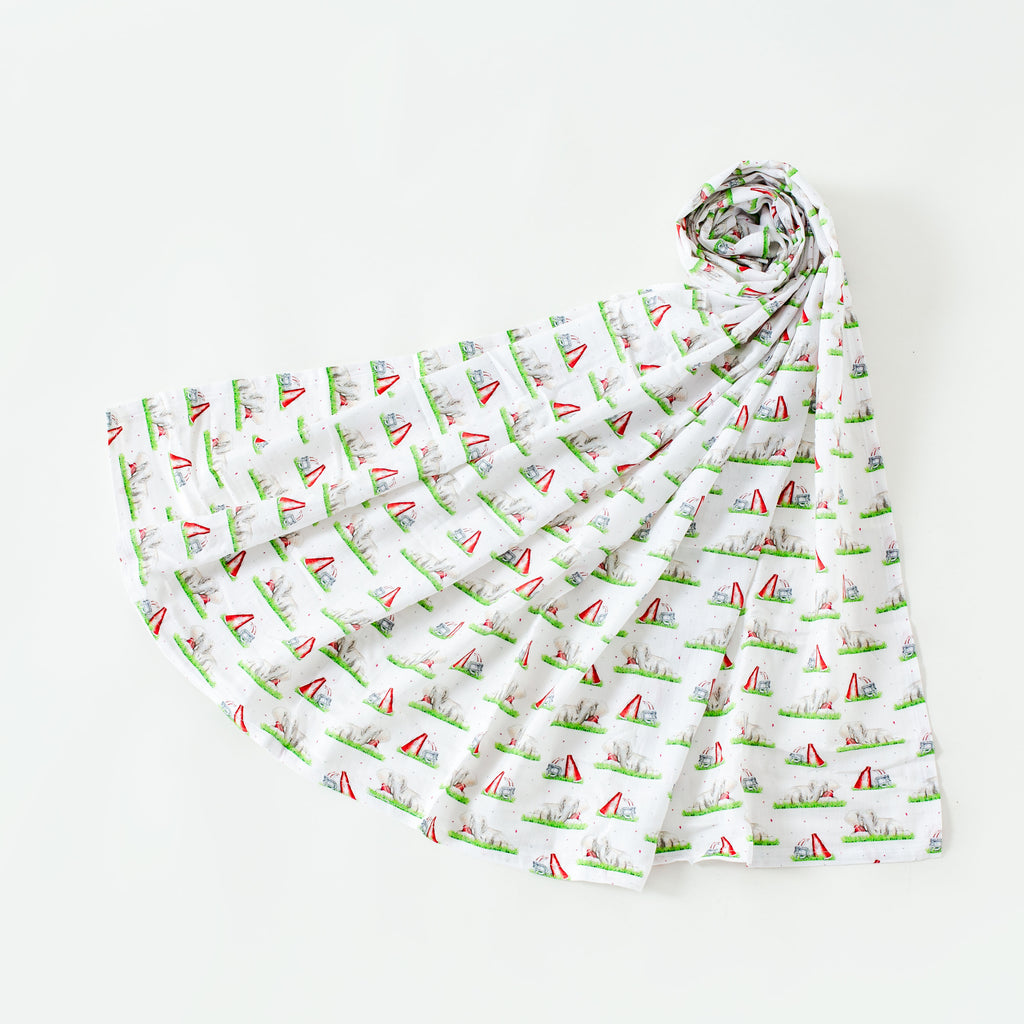 Mascot Mania in Alabama Organic Muslin Blanket