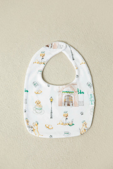 Powdered Sugar & Puppies Organic Cotton Bib (Pre-Order Arriving Fall 2025)