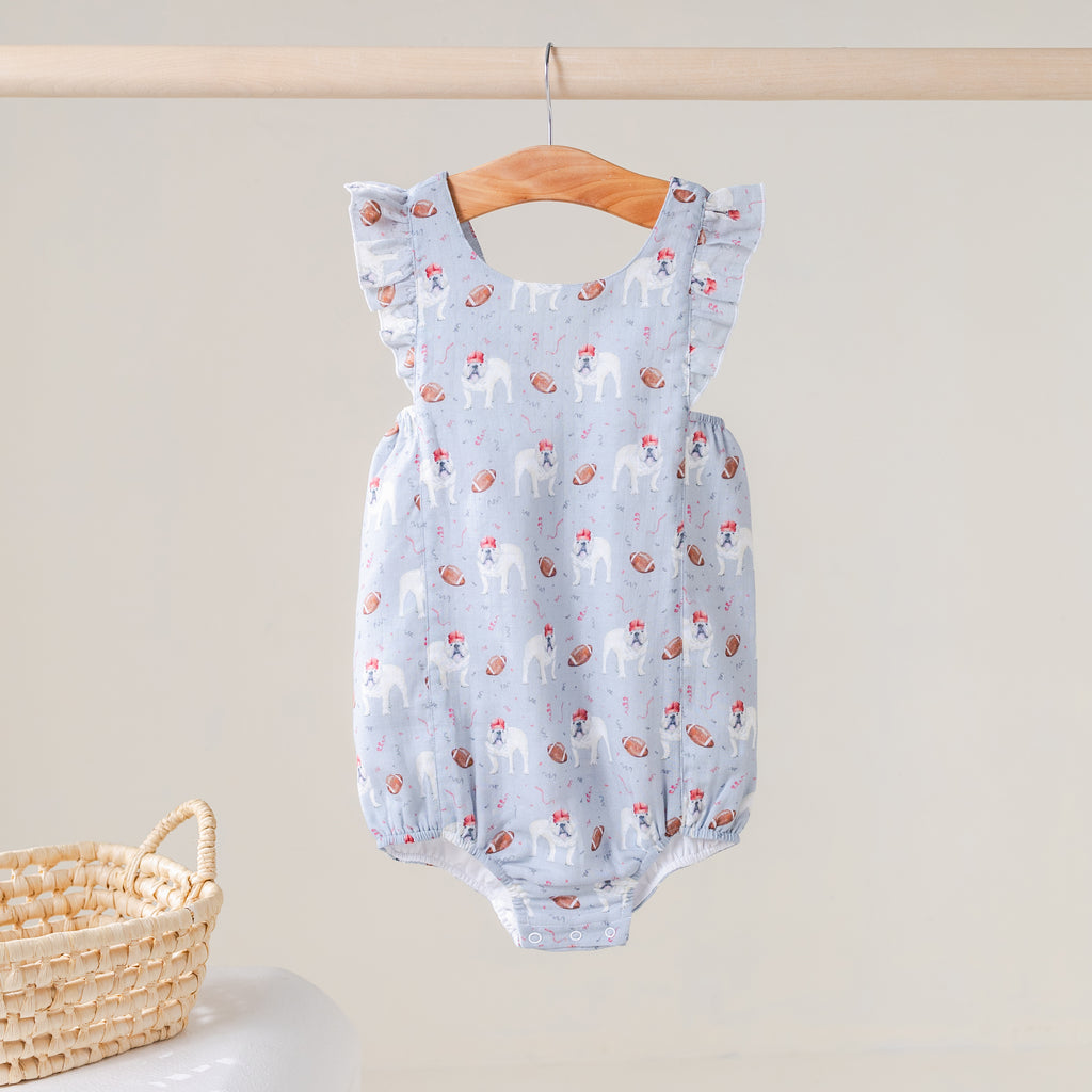 Kickoff in Georgia Organic Muslin Bubble Romper (Pre-Order Arriving Spring 2027)