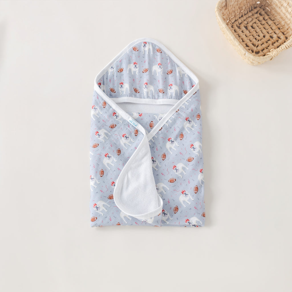 Kickoff in Georgia Muslin Hooded Baby Towel (Pre-Order Arriving Spring 2027)