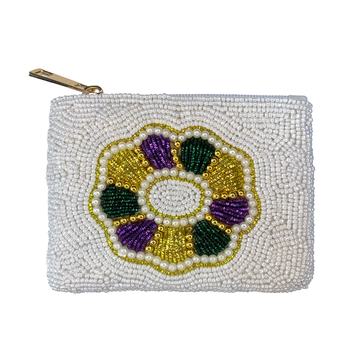 King Cake Beaded Coin Purse