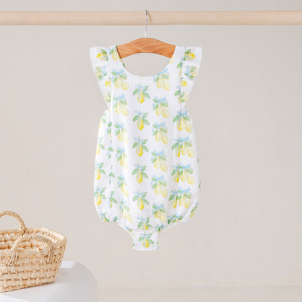 Main Squeeze Organic Muslin Bubble Romper (Pre-Order Arriving Spring 2027)