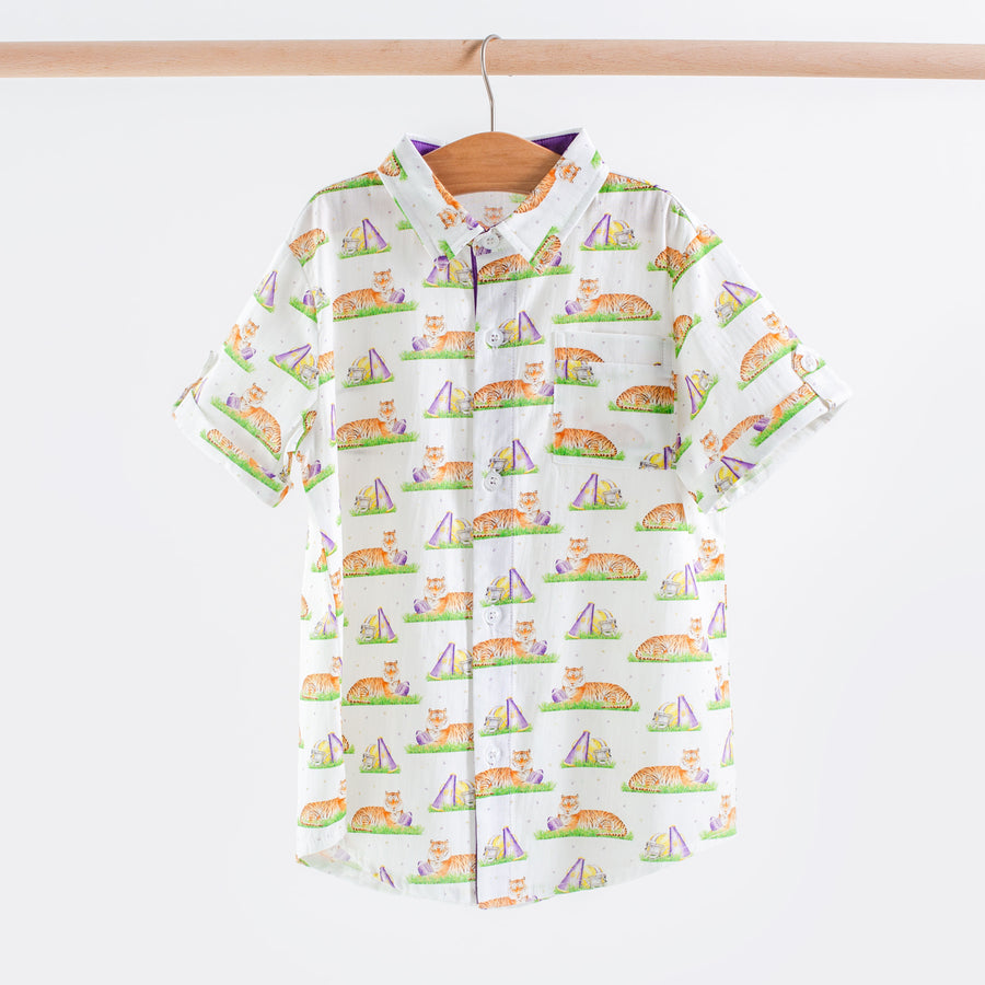 Mascot Mania in Louisiana Short Sleeve Collared Shirt