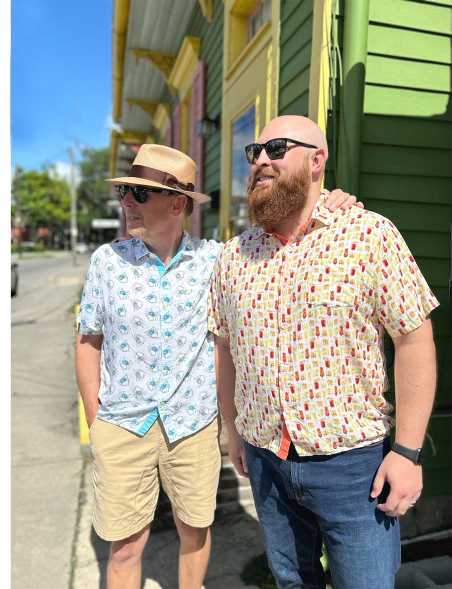 Blue Crabs Men's Short Sleeve Collared Shirt