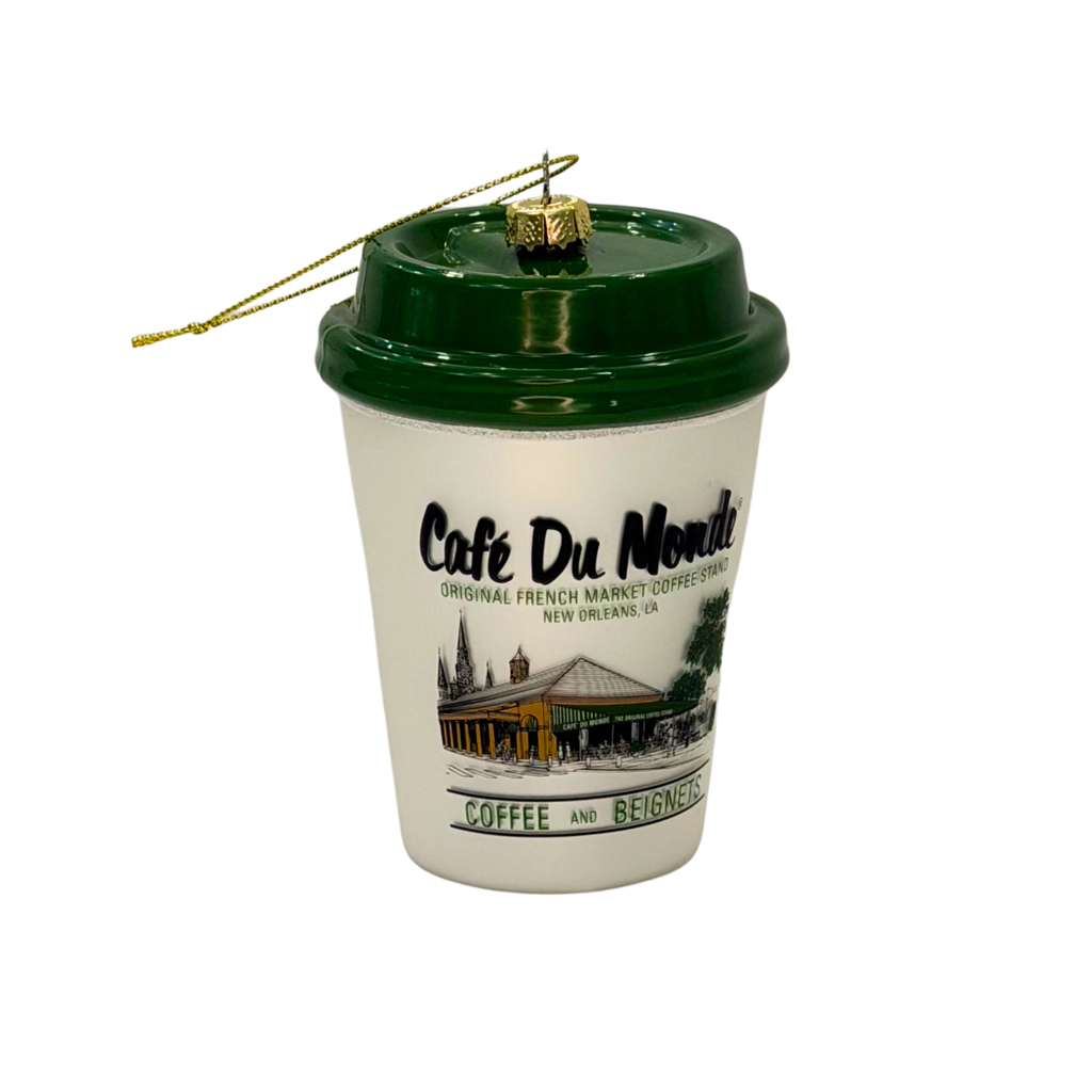 Café du Monde To-Go Cup Glass Ornament