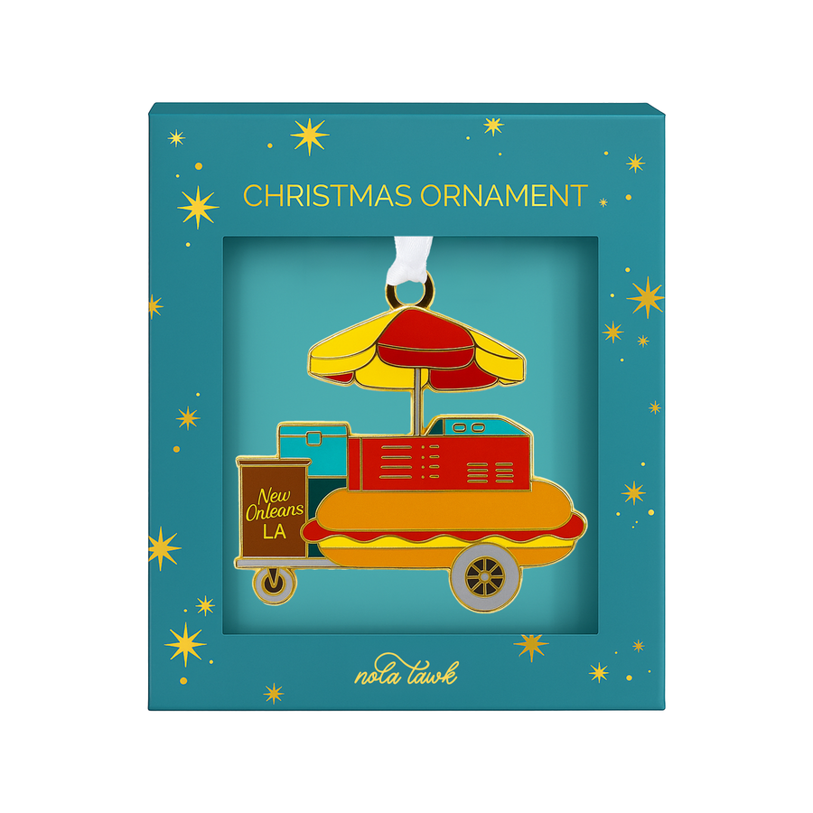 Hotdog Cart Enamel Ornament