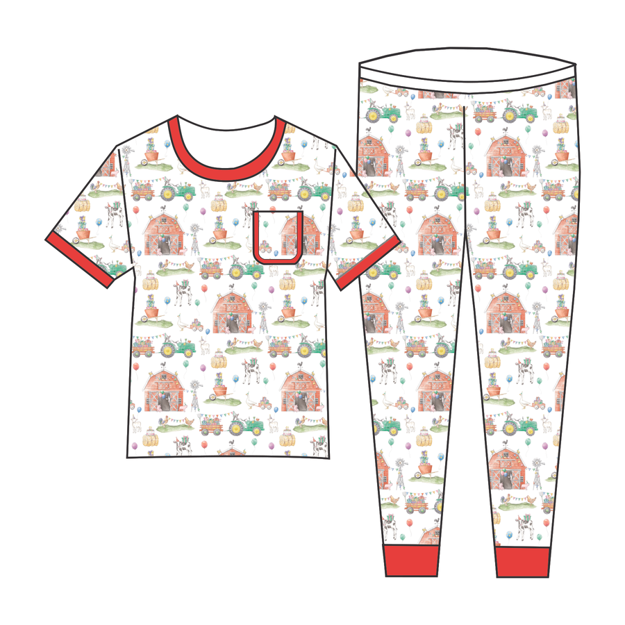Farm Party Organic Cotton Kids Pajamas (Pre-Order Arriving Spring 2026)