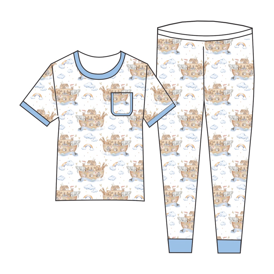 All Aboard Noah's Ark Organic Cotton Kids Pajamas (Pre-Order Arriving Spring 2026)