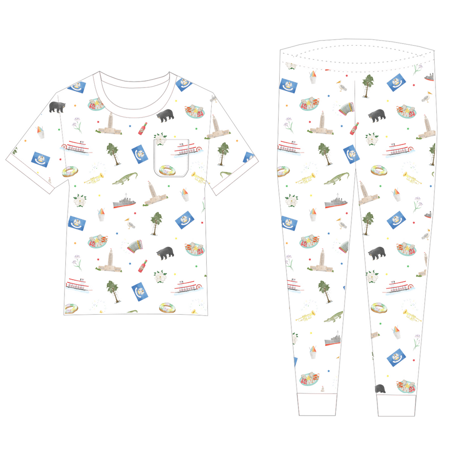 Louisiana Kids Organic Cotton Pajama Set (Pre-Order Arriving Spring 2024)