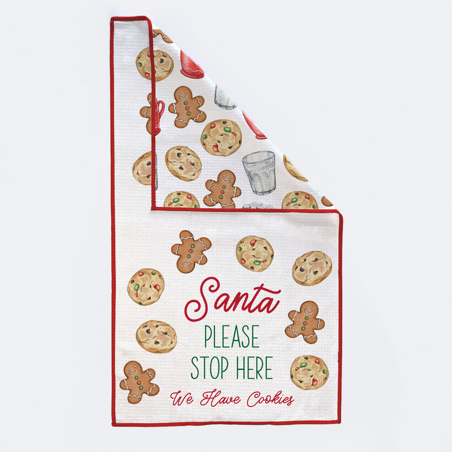 Santa Please Stop Here Kitchen Towel