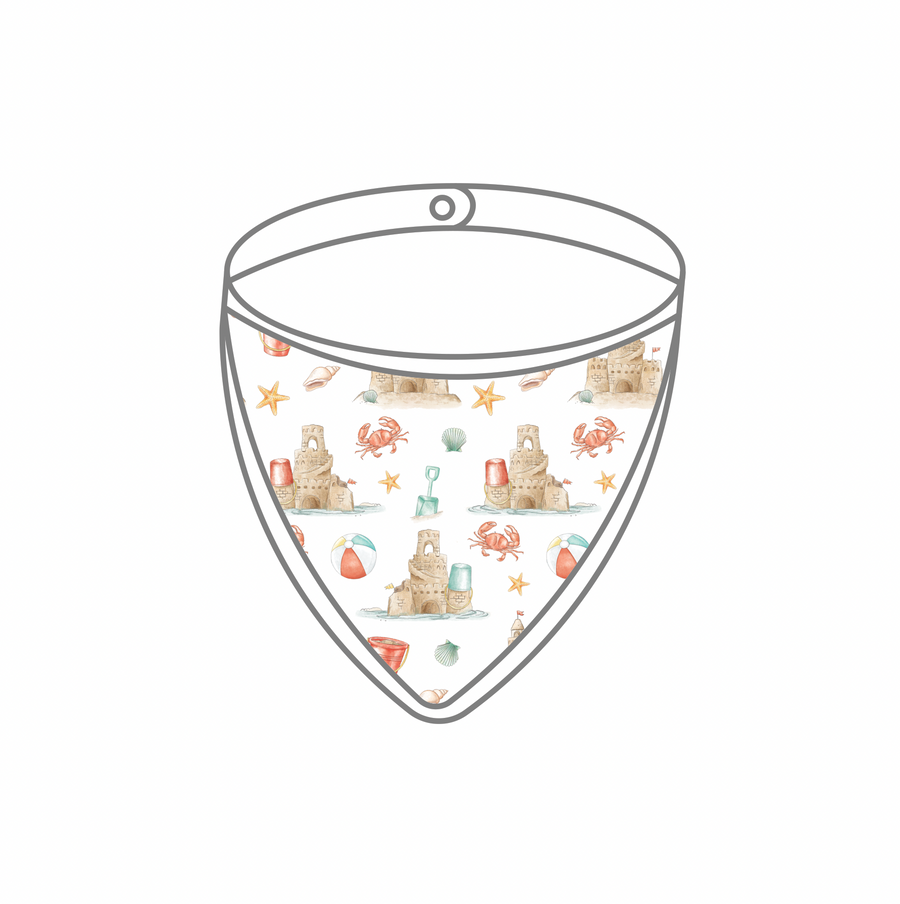 Sandcastle Kingdom Organic Muslin Bib (Pre-Order Arriving Spring 2025)