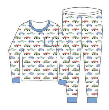 Vintage Road Trip Organic Cotton Pajama Set (Pre-Order Arriving Fall 2025)
