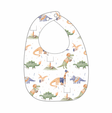 Auburn Dino All-Stars Organic Cotton Bib (Pre-Order Arriving Fall 2025)