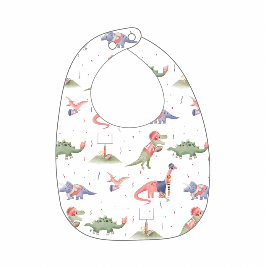 Ole Miss Dino All-Stars Organic Cotton Bib (Pre-Order Arriving Fall 2025)