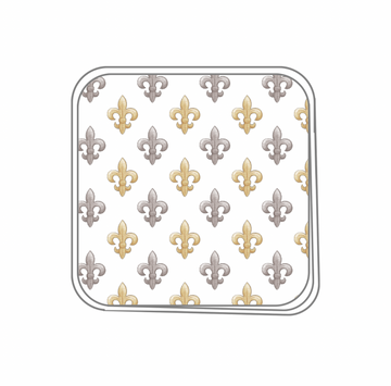 Black and Gold Fleur De Lis Organic Cotton Swaddle Blanket (Pre-Order Arriving Fall 2025)
