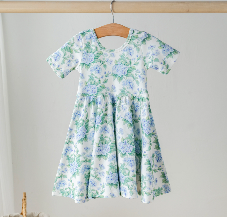 Hydrangea Heaven Organic Cotton Dress for Kids (Pre-Order Arriving Spring 2026)