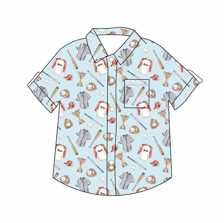 Let's Play Ball Short Sleeve Collared Shirt (Pre-order Arriving Spring 2026)