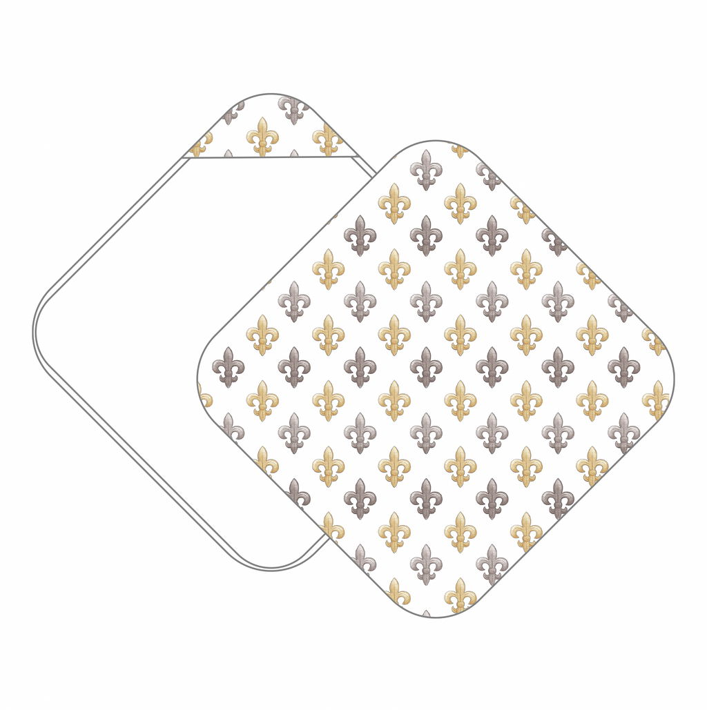 Black and Gold Fleur de Lis Muslin Hooded Baby Towel (Pre-Order Arriving Spring 2027)