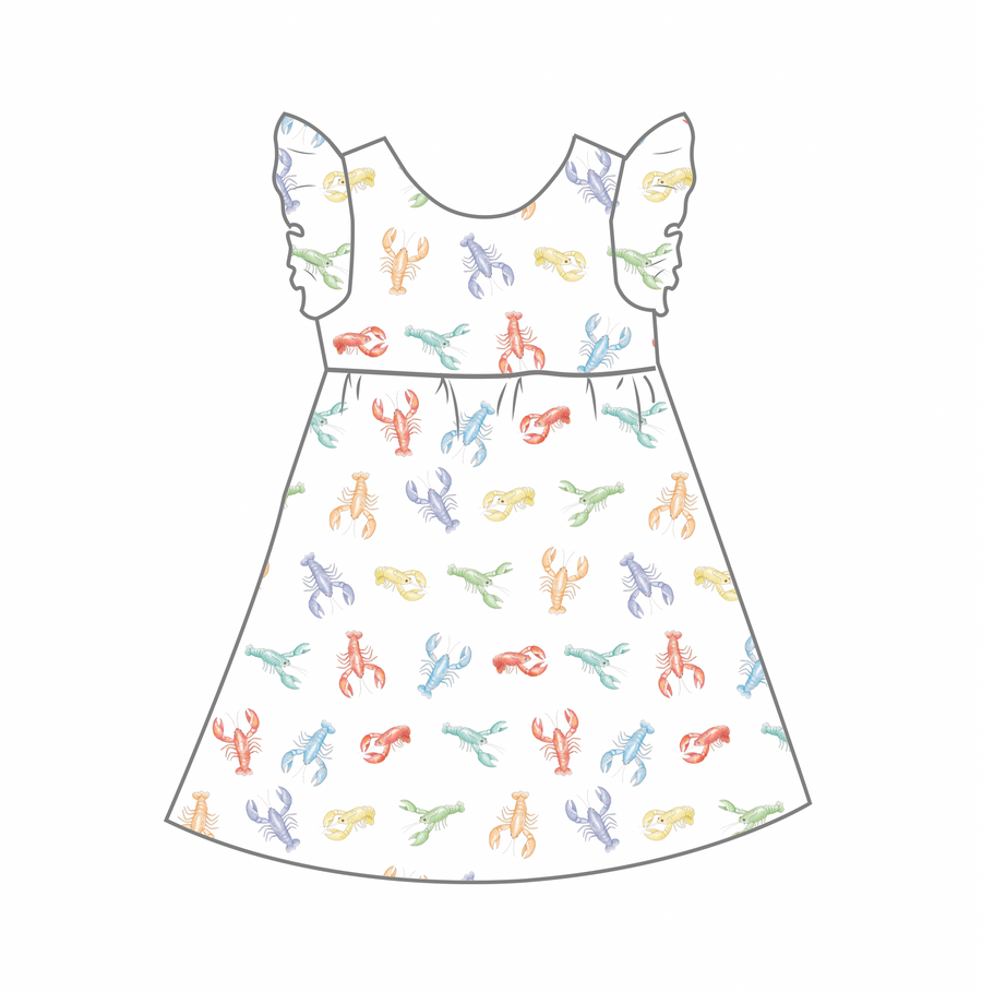 Colorful Claws Organic Muslin Dress (Pre-Order Arriving Spring 2026)