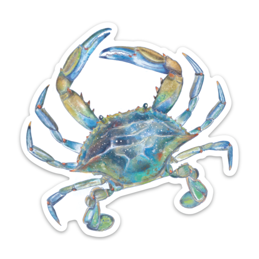 Blue Crab Die Cut Sticker