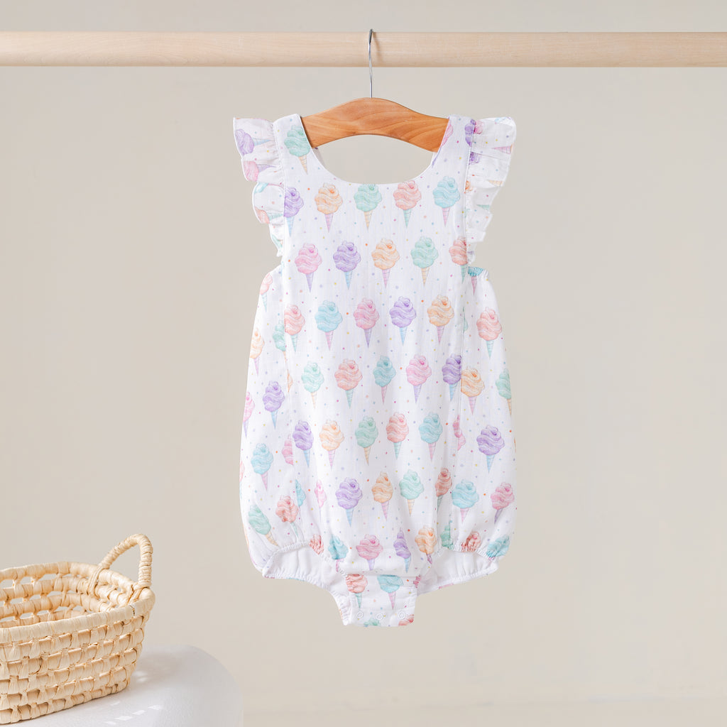 Sweet Celebration Organic Muslin Bubble Romper (Pre-Order Arriving Spring 2027)