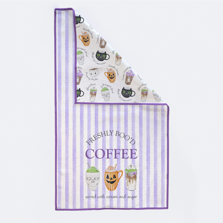 Freshly Boo'd Coffee Halloween Kitchen Towel