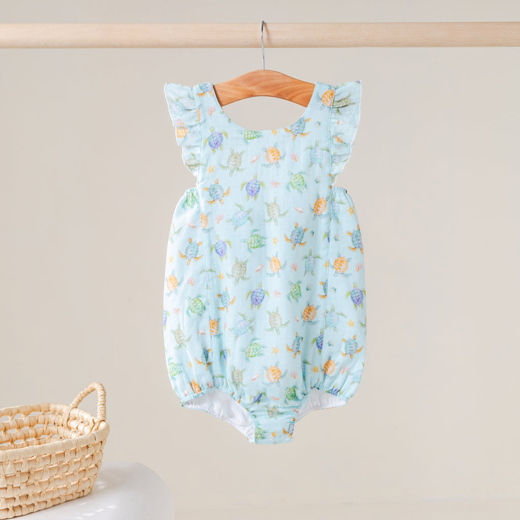 Turtley Awesome Organic Muslin Bubble Romper (Pre-Order Arriving Spring 2027)