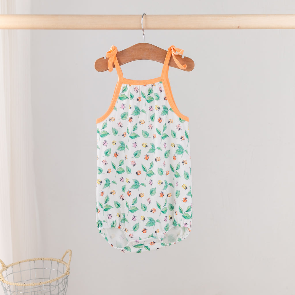Lady Bug Love Organic Cotton Shoulder-Tie Onesie