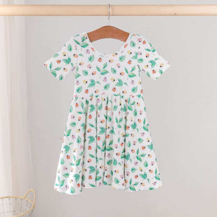 Lady Bug Love Organic Cotton Dress for Kids (Pre-Order Arriving Spring 2026)