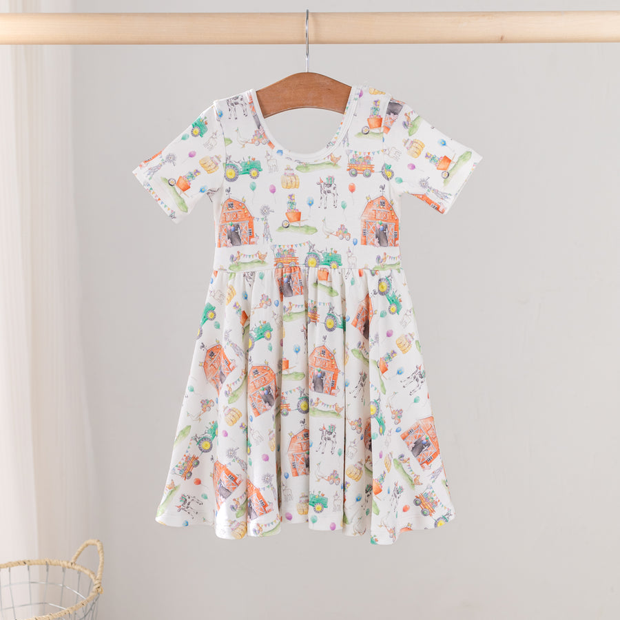 Farm Party Organic Cotton Dress for Kids (Pre-Order Arriving Spring 2026)