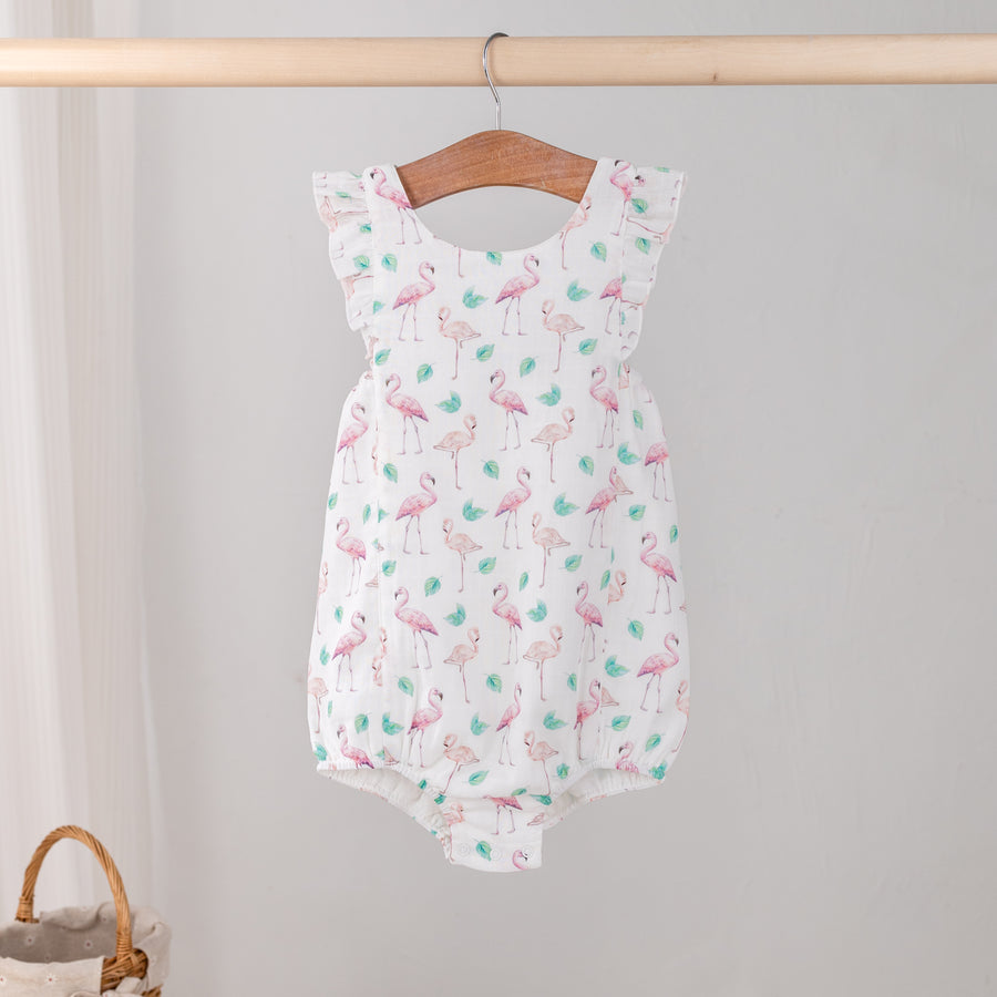 Pink Paradise Organic Muslin Bubble Romper (Pre-Order Arriving Spring 2026)