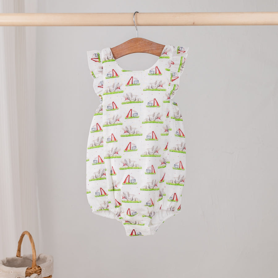 Mascot Mania in Alabama Organic Muslin Bubble Romper (Pre-Order Arriving Spring 2026)