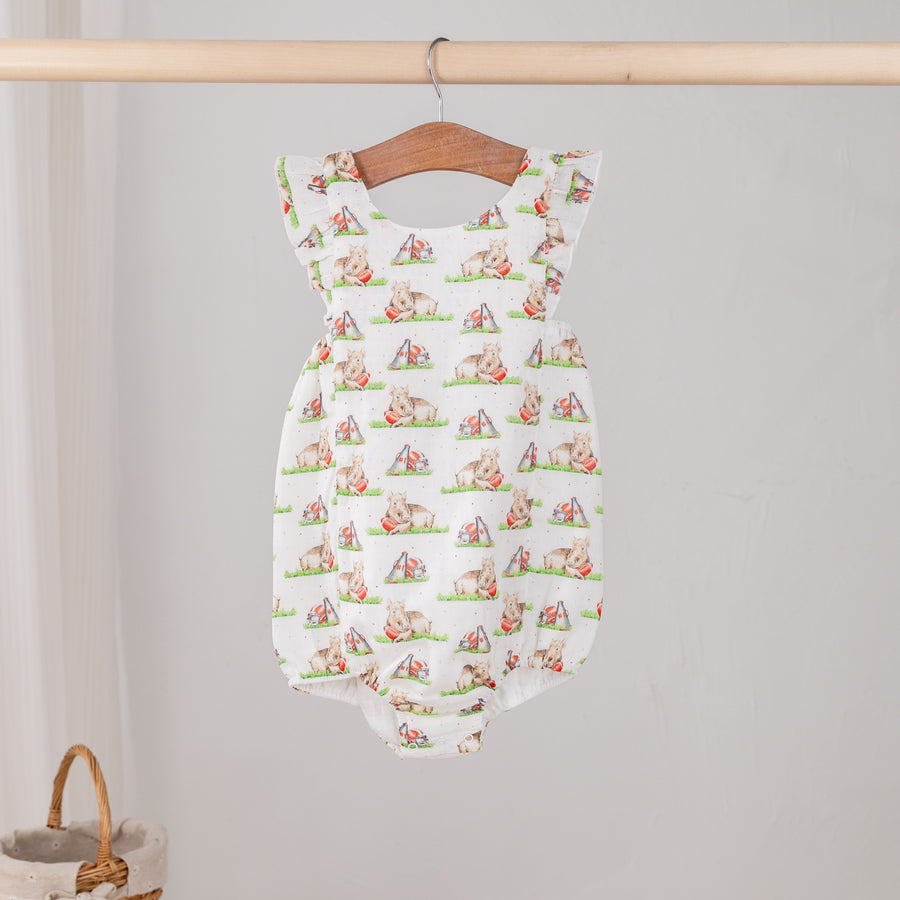 Mascot Mania in Arkansas Organic Muslin Bubble Romper (Pre-Order Arriving Spring 2026)
